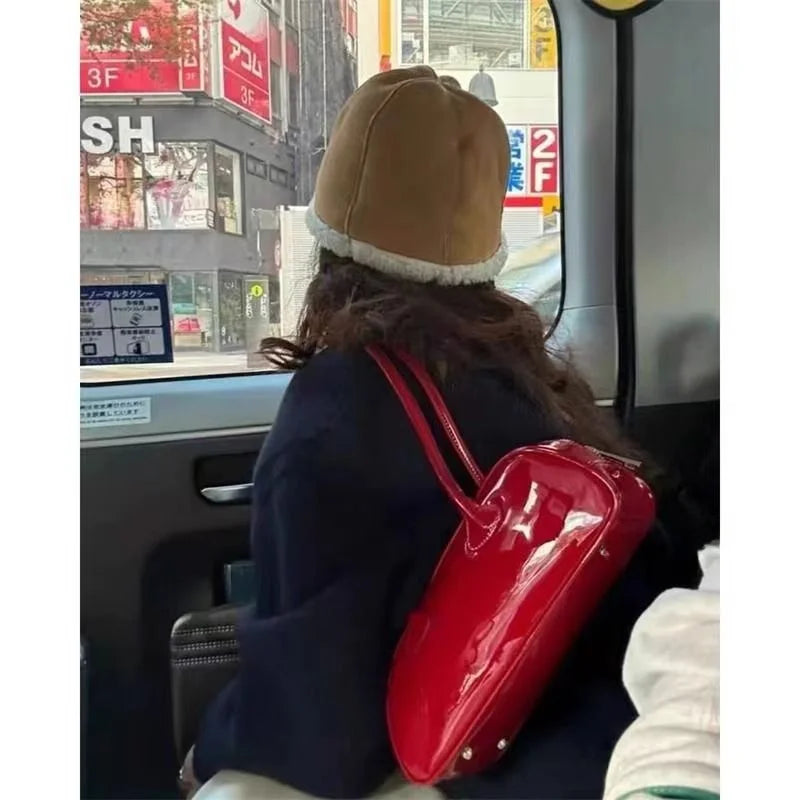 Red Versatile Boston Bag Women's 2026 Faion New