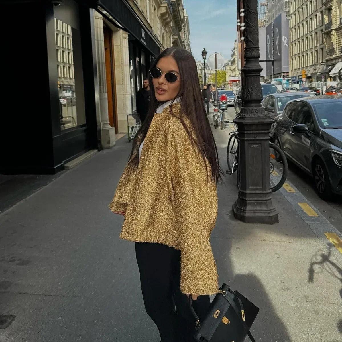 Sequined Oversized Coat