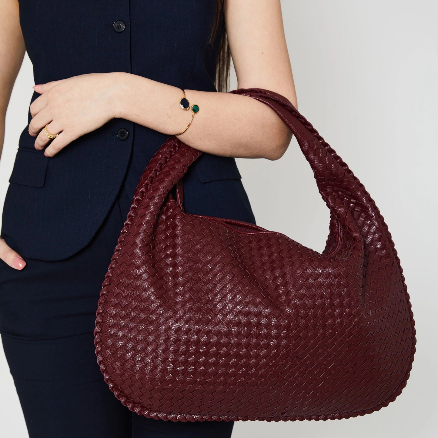 Brianna Luxe Braided Tote