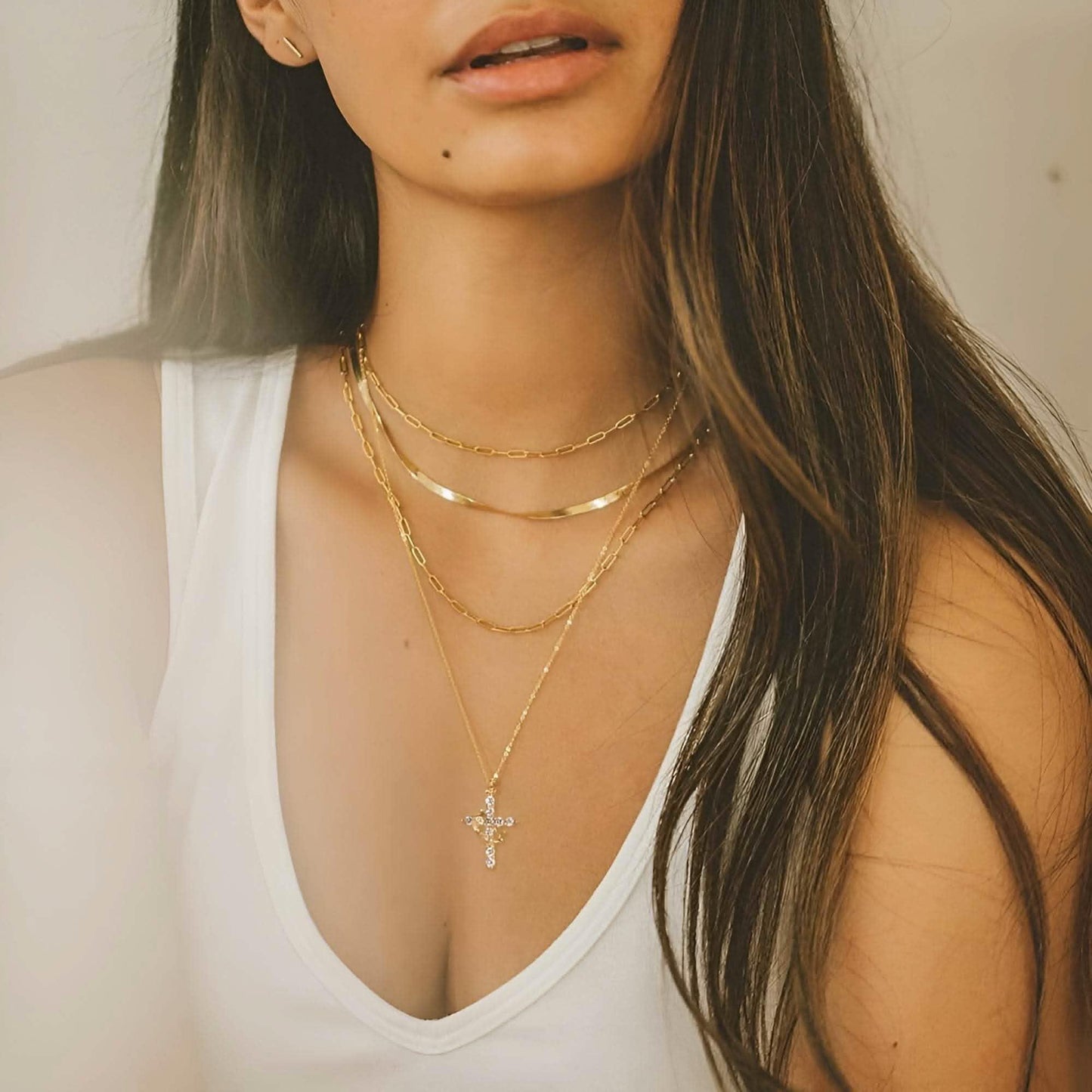 Elegance Crown & Cross Necklace