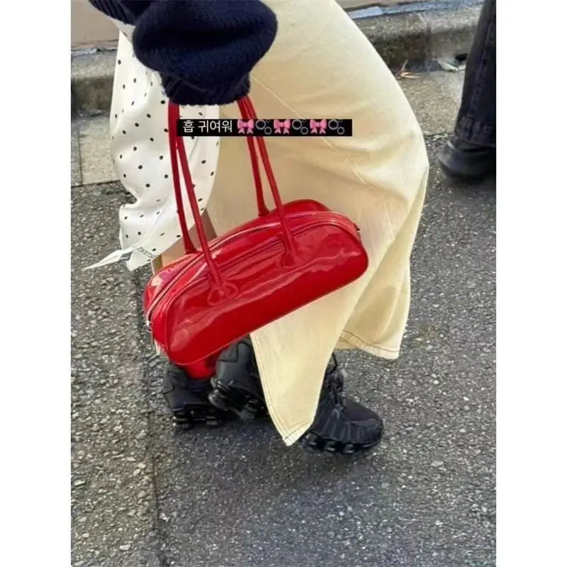 Red Versatile Boston Bag Women's 2026 Faion New