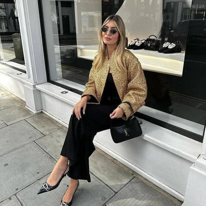 Sequined Oversized Coat