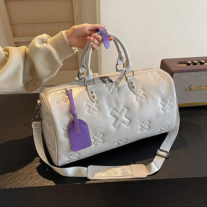 Women'S Travel Duffle Fashion Bag PU Leather Gym Fitness Yoga