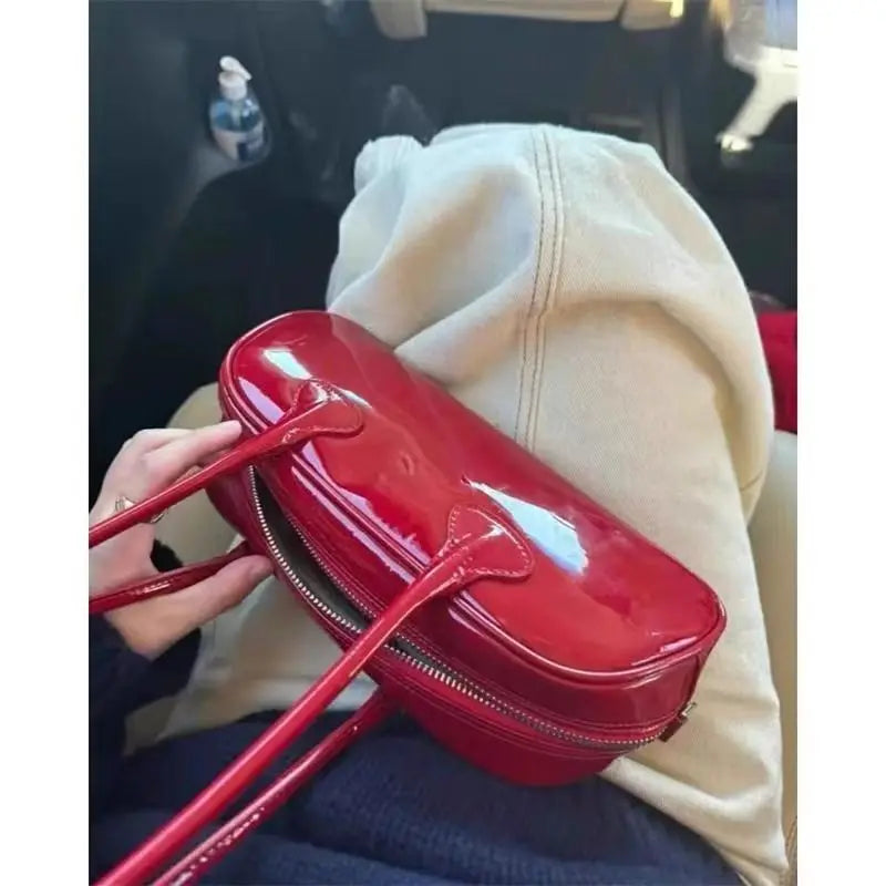 Red Versatile Boston Bag Women's 2026 Faion New