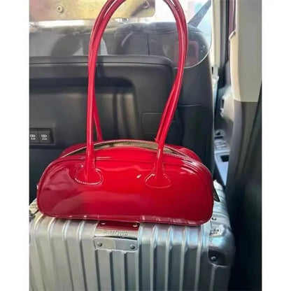 Red Versatile Boston Bag Women's 2026 Faion New
