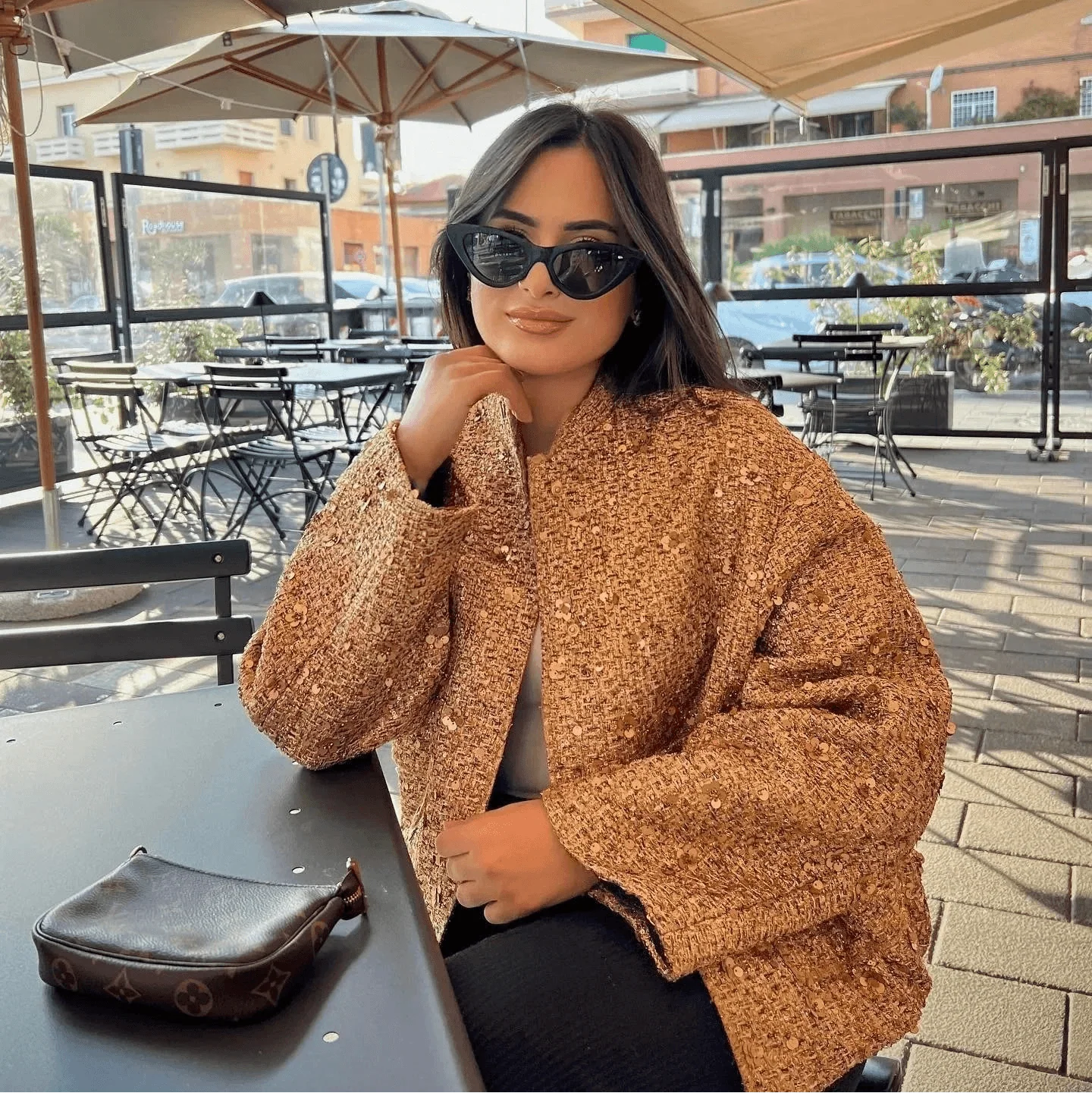 Sequined Oversized Coat