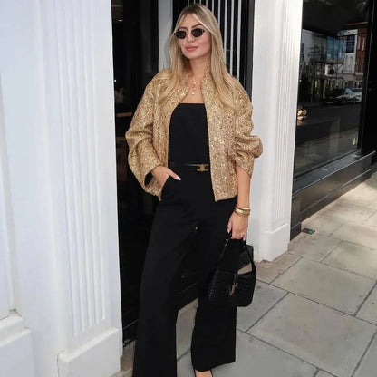Sequined Oversized Coat