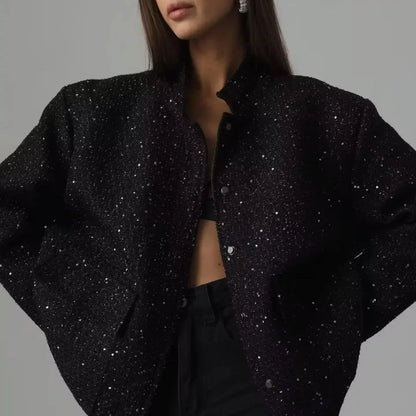 Sequined Oversized Coat
