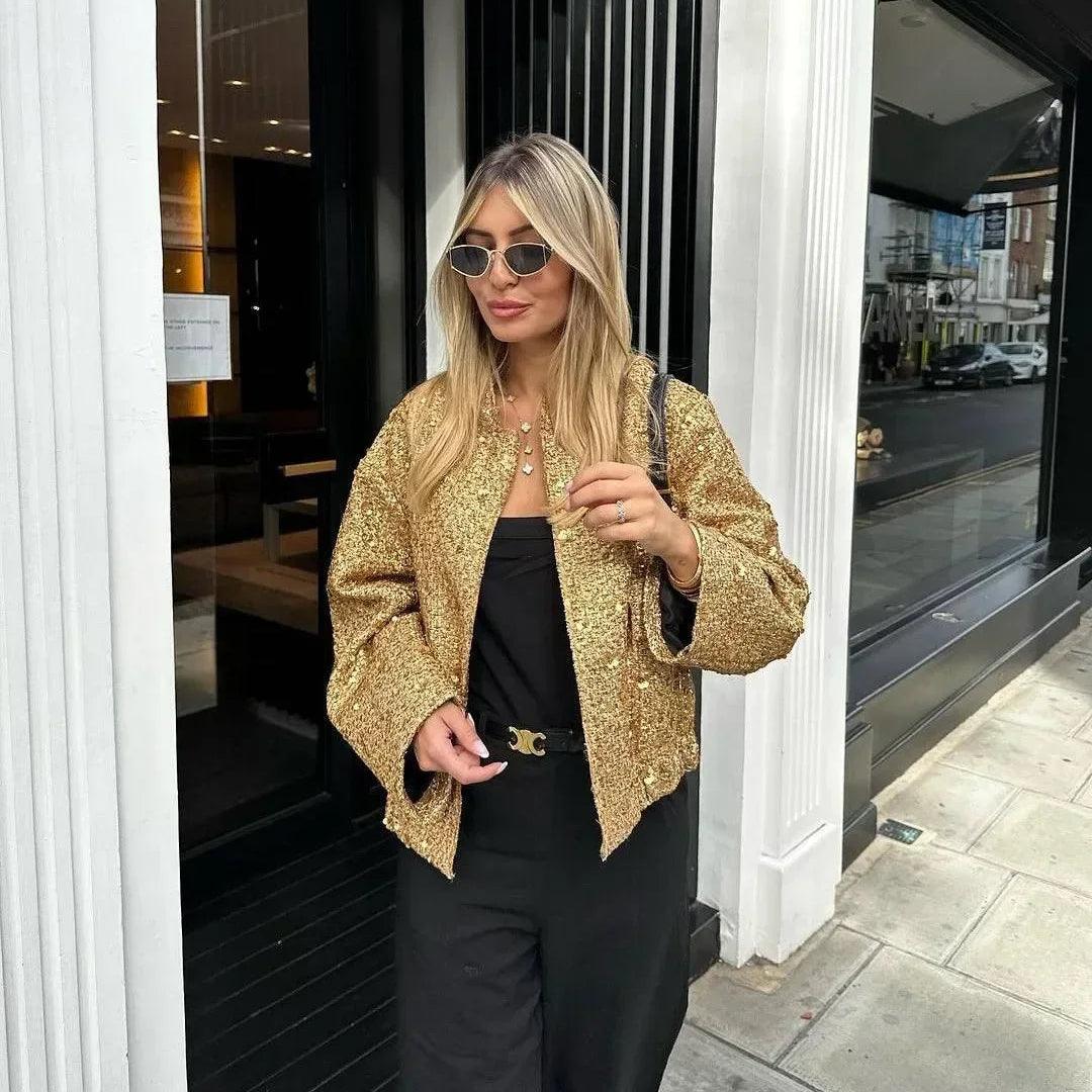Sequined Oversized Coat