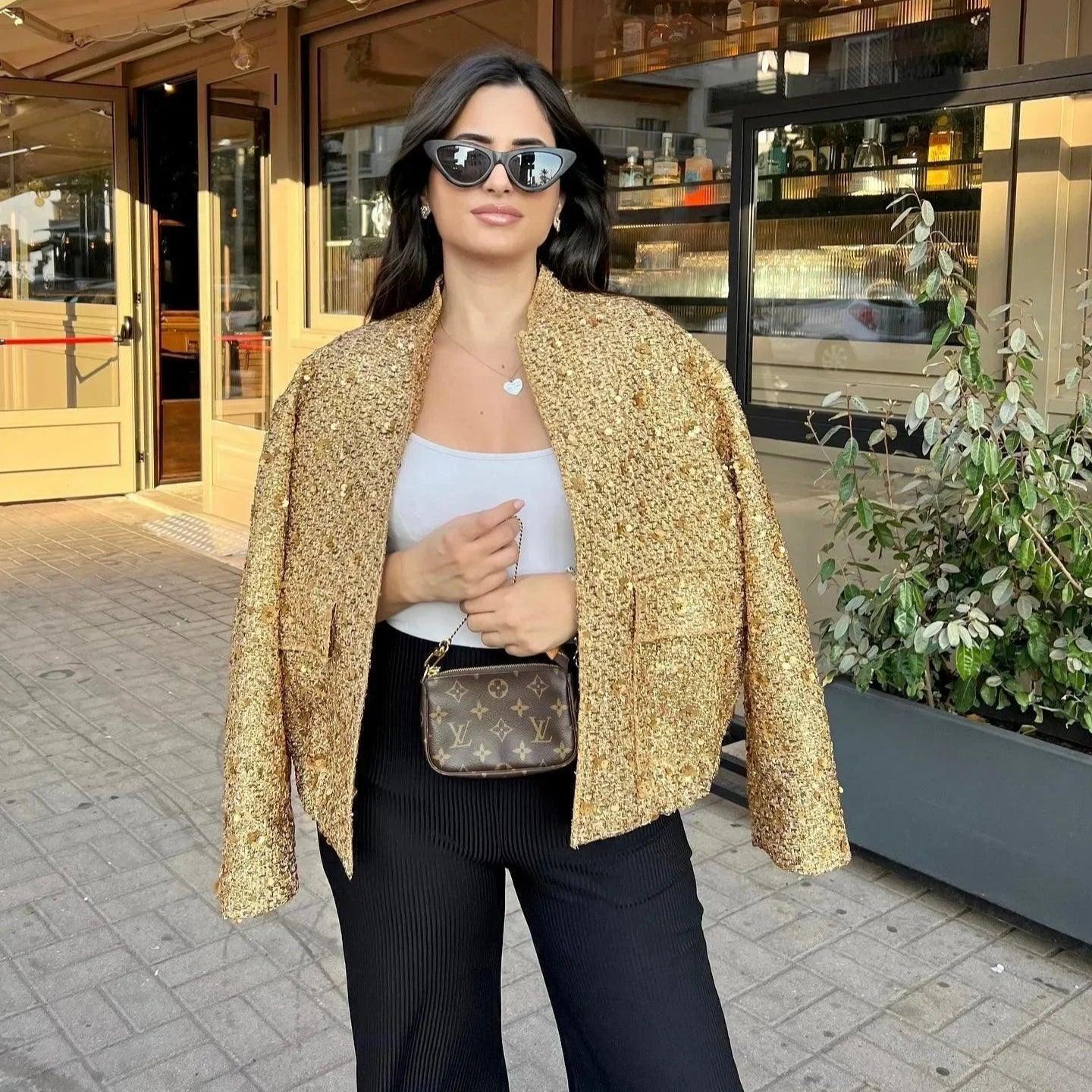 Sequined Oversized Coat