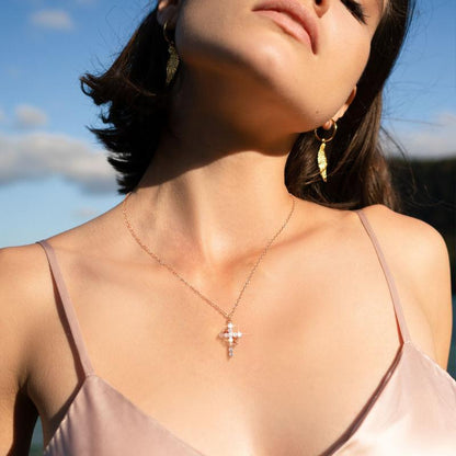 Elegance Crown & Cross Necklace
