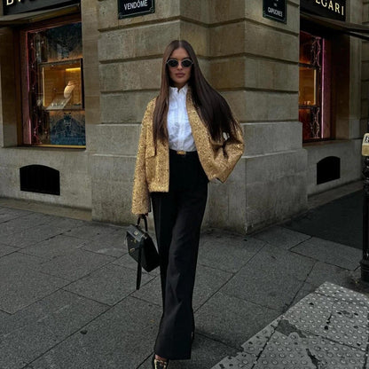 Sequined Oversized Coat