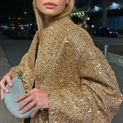 Sequined Oversized Coat